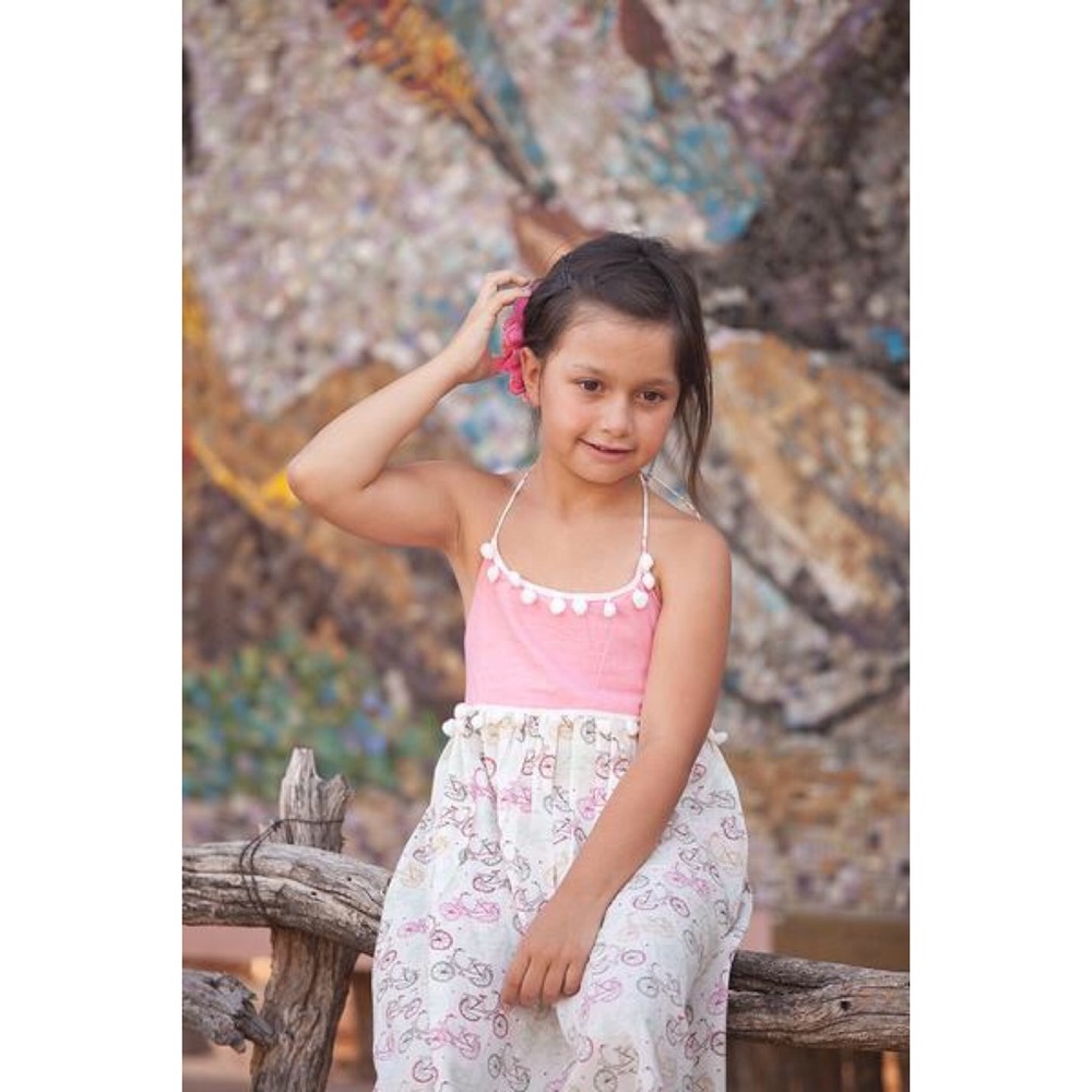 Halter Pom-Pom Maxi Dress